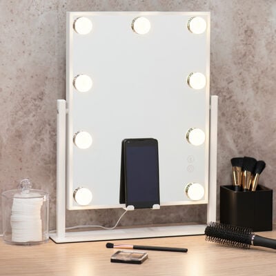 4Living Glow meikkipeili 36x46 cm LED-valoilla, bluetooth, kaiutin valkoinen